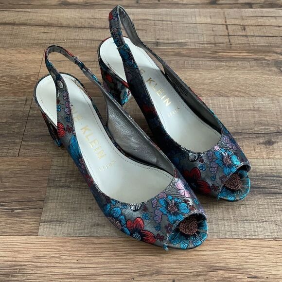 Anne Klein iflex Maurise Floral Sling Back Shoes Sz 7.5 - Picture 4 of 14